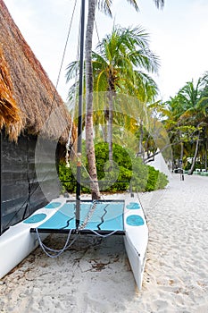 Hire canoes sailboats and pedal boats in Caribbean Mexico