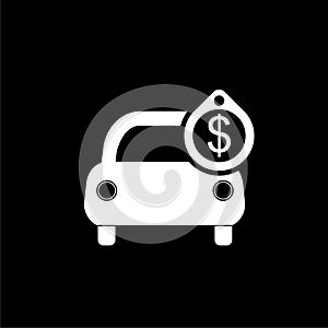 Hire car rent icon isolated on dark background