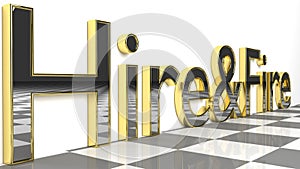 Hire & Fire in glossy gold
