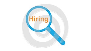 Hire Text and Magnifying Glass - Hiring Company Concep