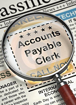 We are Hiring Accounts Payable Clerk. 3D.