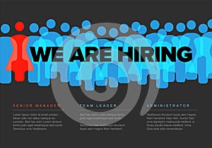 We are hiring blue and red dark minimalistic flyer template