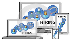 Hiring concept on different devices