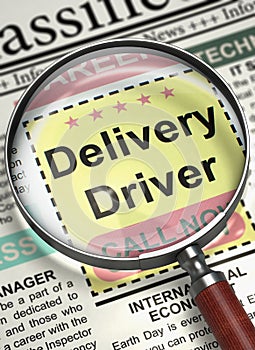 We are Hiring Delivery Driver. 3D.