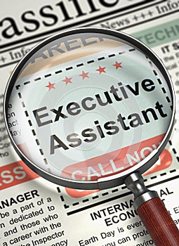 We are Hiring Executive Assistant. 3D. photo