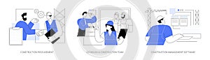 Hiring general contractor abstract concept vector illustrations. photo