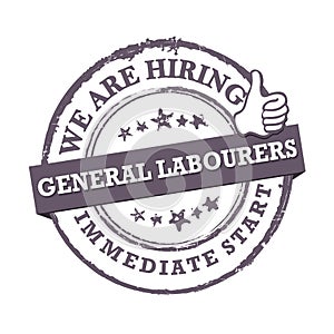 We are hiring general labourers - job advertising photo