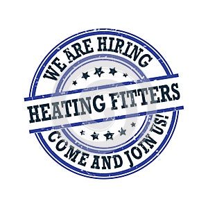 We are hiring Heating Fitters - red printable label