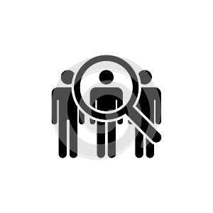 Hiring icon isolated on white background. Human resources concept. Recruitment. Search job vacancy icon. Hire. Find people icon