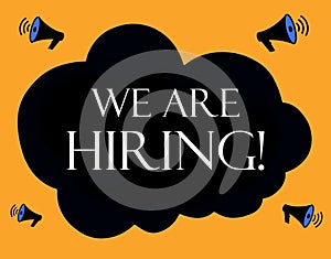 We are hiring illustration with cloud and megaphones photo