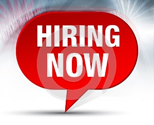 Hiring Now Red Bubble Background