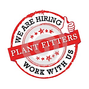 We are hiring Plant Fitters - red printable label