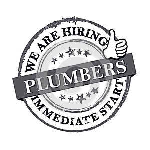We are hiring plumbers, immediate start. - printable labled