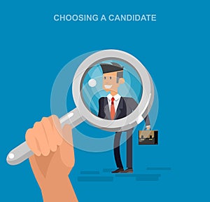 Hiring process concept with candidate selection
