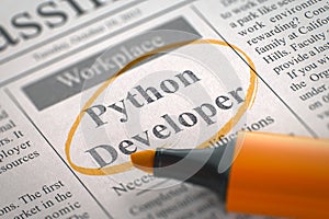 We are Hiring Python Developer. 3D. photo