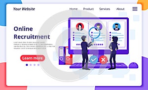 Hiring and recruitment concept, People searching candidate for a new employee, Human Resource, recruitment process. Modern flat