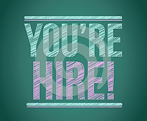 Hiring sign blackboard.