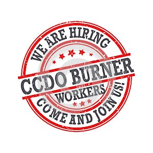 We are hiring topman burner - grunge rubber stamp / label