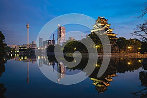 Hiroshima Castle, aka Carp Castle, in Hiroshima, Japan