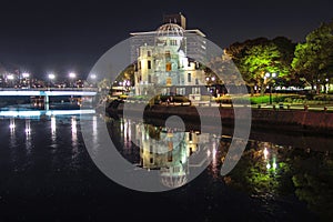 Hiroshima city in Chugoku region of Japan Honshu Island. Famous atomic bomb dome.