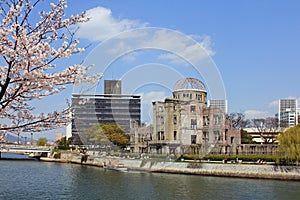 Hiroshima A-Dome with Sakura