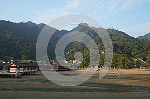 Hiroshima, Japan - August 11, 2017: The street view of Miyajima in the early morning in Hiroshima, Japan.