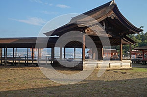 Hiroshima, Japan - August 11, 2017: The street view of Miyajima in the early morning in Hiroshima, Japan.