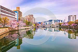 Hiroshima, Japan Downtown Cityscape on the Enko River
