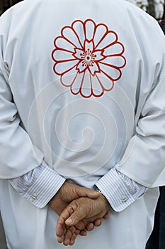 Hiroshima, Japan - Participant dressed in traditional kimono wit