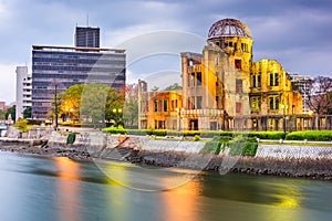 Hiroshima, Japan skyline and Atomic Dome