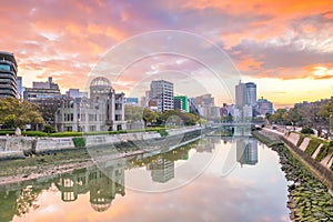 Hiroshima Peace Memorial Park with Atomic Bomb Dome in Hiroshima