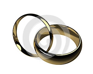 His and Hers Wedding Bands - Isolated photo