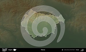 Hisarya highlighted, Bulgaria. Physical