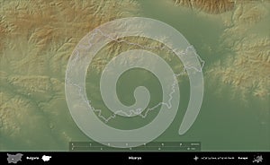 Hisarya outlined, Bulgaria. Physical