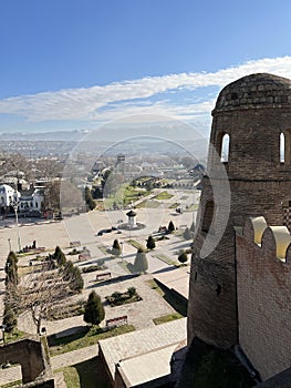 Hisor, Tajikistan - January 4, 2023: View of Hisor fort