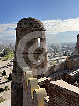 Hisor, Tajikistan - January 4, 2023: View of Hisor fort