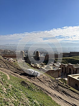 Hisor, Tajikistan - January 4, 2023: View of Hisor fort