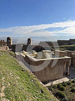 Hisor, Tajikistan - January 4, 2023: View of Hisor fort