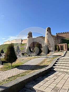 Hisor, Tajikistan - January 4, 2023: View of Hisor fort