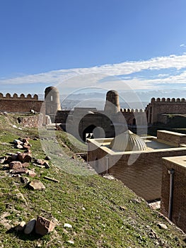 Hisor, Tajikistan - January 4, 2023: View of Hisor fort