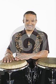Hispanic Bongo Drum Player