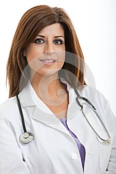 Hispanic brunette healthcare professional