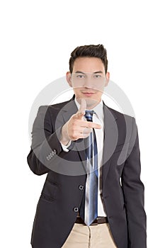 Hispanic business man pointing at you