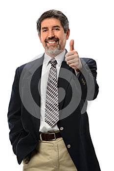 Hispanic Businessman showing Thumbs Up