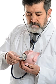 Hispanic Doctor Using Stethoscope