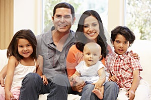 Hispanic family at home