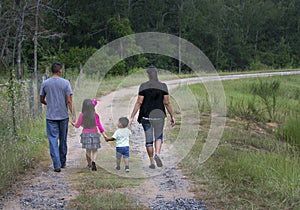 Hispanic Family - Walking Home