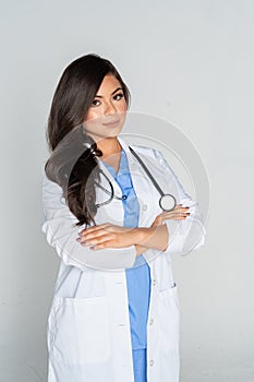 Hispanic Female Doctor In A Hospital