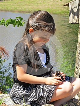 Hispanic Girl- discovering nature