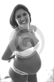 Hispanic girl pregnant b/w